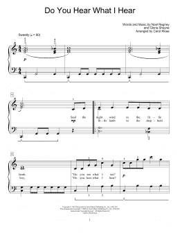 page one of Do You Hear What I Hear (Educational Piano)