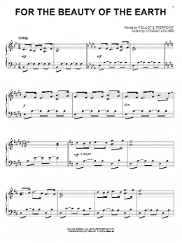 page one of For The Beauty Of The Earth (Piano Solo)