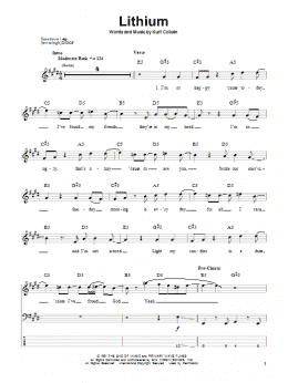 page one of Lithium (Bass Guitar Tab)