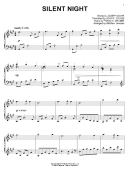 page one of Silent Night (Piano Solo)