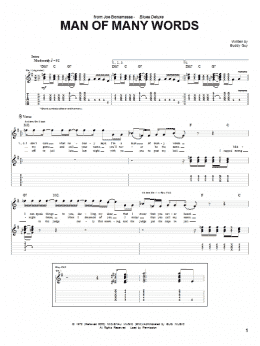 page one of Man Of Many Words (Guitar Tab)