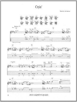 page one of Cryin' (Guitar Tab)