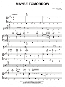 page one of Maybe Tomorrow (Piano, Vocal & Guitar Chords (Right-Hand Melody))