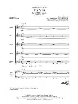 page one of Fix You (SATB Choir)