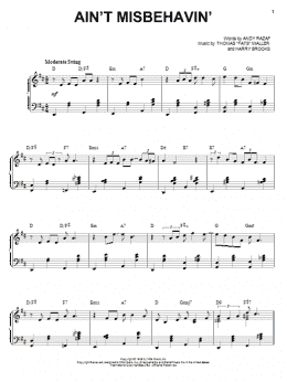 page one of Ain't Misbehavin' (Piano & Vocal)