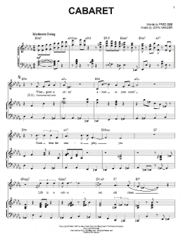 page one of Cabaret (Piano & Vocal)