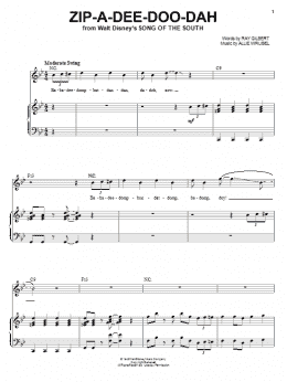 page one of Zip-A-Dee-Doo-Dah (from Song Of The South) (Piano & Vocal)