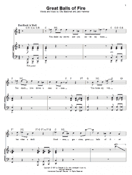 page one of Great Balls Of Fire (Piano & Vocal)