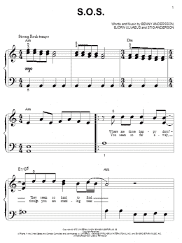 page one of S.O.S. (Big Note Piano)