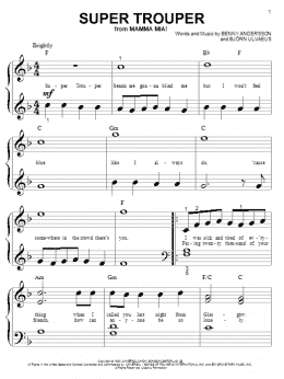 page one of Super Trouper (Big Note Piano)