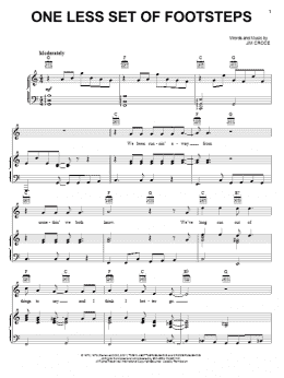 page one of One Less Set Of Footsteps (Piano, Vocal & Guitar Chords (Right-Hand Melody))