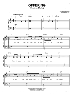 page one of Offering (Easy Piano)