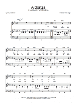 page one of Aldonza (Piano, Vocal & Guitar Chords (Right-Hand Melody))