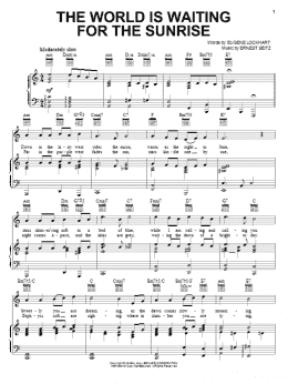 page one of The World Is Waiting For The Sunrise (Piano, Vocal & Guitar Chords (Right-Hand Melody))