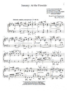 page one of January: At The Fireside (Piano Solo)