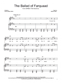 page one of The Ballad of Farquaad (Piano, Vocal & Guitar Chords (Right-Hand Melody))