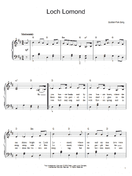 page one of Loch Lomond (Easy Piano)