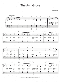 page one of The Ash Grove (Easy Piano)