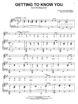 page one of Getting To Know You (Piano & Vocal)