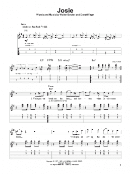 page one of Josie (Guitar Tab (Single Guitar))