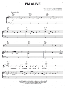 page one of I'm Alive (Piano, Vocal & Guitar Chords (Right-Hand Melody))