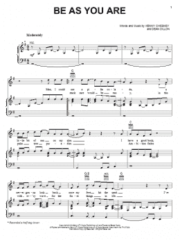 page one of Be As You Are (Piano, Vocal & Guitar Chords (Right-Hand Melody))