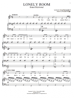 page one of Lonely Room (from Oklahoma!) (Piano & Vocal)