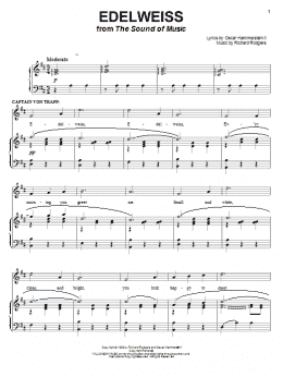 page one of Edelweiss (Piano & Vocal)