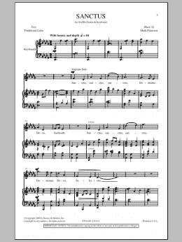 page one of Sanctus (SATB Choir)