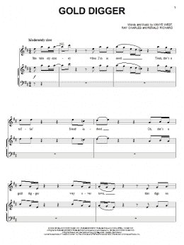 page one of Gold Digger (Piano, Vocal & Guitar Chords (Right-Hand Melody))