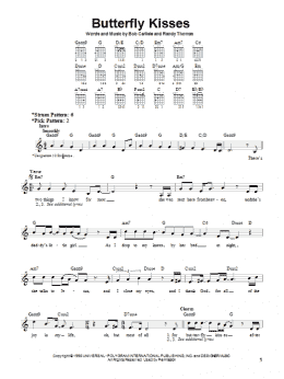 page one of Butterfly Kisses (Easy Guitar)