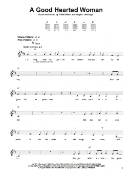 page one of A Good Hearted Woman (Easy Guitar)