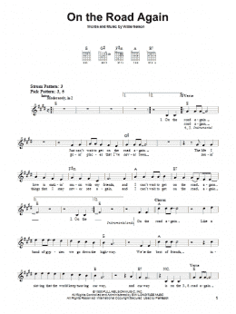 page one of On The Road Again (Easy Guitar)