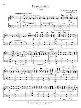 page one of Parting (Piano Solo)