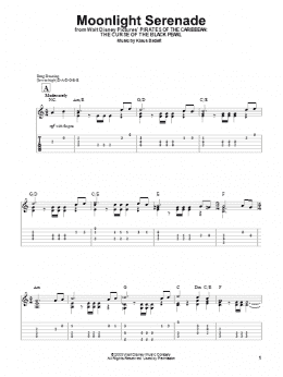 page one of Moonlight Serenade (Easy Guitar Tab)