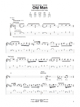 page one of Old Man (Guitar Tab)