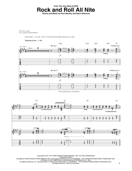 page one of Rock And Roll All Nite (Guitar Tab)