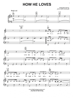 page one of How He Loves (Piano, Vocal & Guitar Chords (Right-Hand Melody))