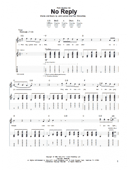 page one of No Reply (Guitar Tab)