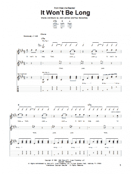 page one of It Won't Be Long (Guitar Tab)