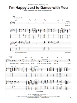 page one of I'm Happy Just To Dance With You (Guitar Tab)