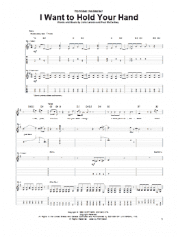 page one of I Want To Hold Your Hand (Guitar Tab)