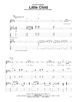 page one of Little Child (Guitar Tab)