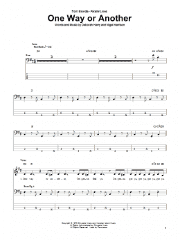 page one of One Way Or Another (Bass Guitar Tab)