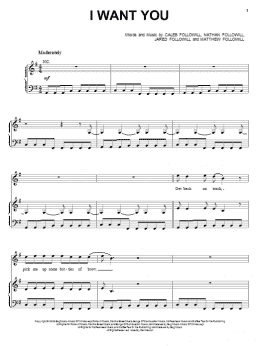 page one of I Want You (Piano, Vocal & Guitar Chords (Right-Hand Melody))