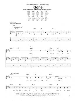 page one of Gone (Guitar Tab)