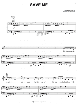 page one of Save Me (Piano, Vocal & Guitar Chords (Right-Hand Melody))