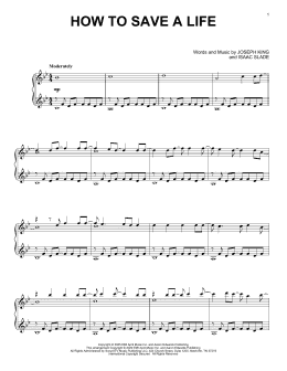 page one of How To Save A Life (Piano Solo)