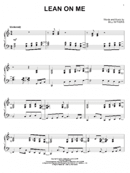 page one of Lean On Me (Piano Solo)