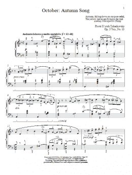 page one of October: Autumn Song (Piano Solo)